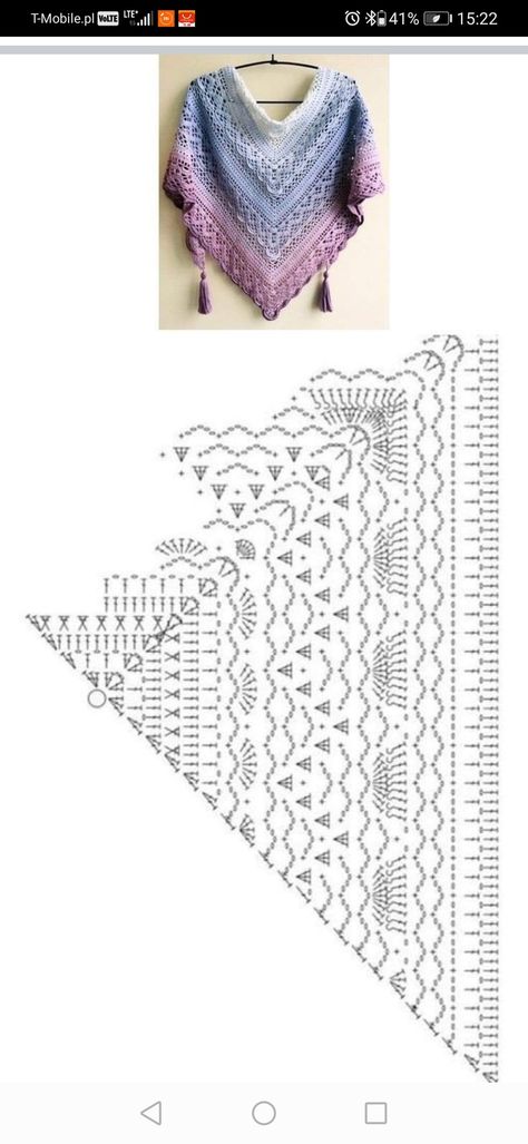 Crochet Scarf Diagram, Crochet Shawl Tutorial, Triangle Scarf Crochet Pattern, Crocheted Shawls, Crochet Triangle Shawl Pattern, Crochet Shawl Diagram, Crochet Triangle Scarf, Crochet Shawl Pattern, Crochet Lace Shawl