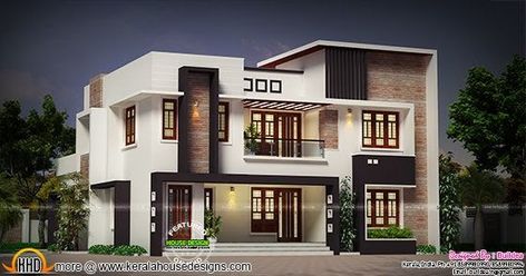 4 bedroom, 2730 square feet, box model modern house architecture by Buildea, Kollam, Kerala. Dröm Hus Planer, Home Designs Exterior, Indian House Plans, 2 Storey House Design, House Work, Modern Architecture Design, Nice House, Classic House Exterior, Kerala House Design