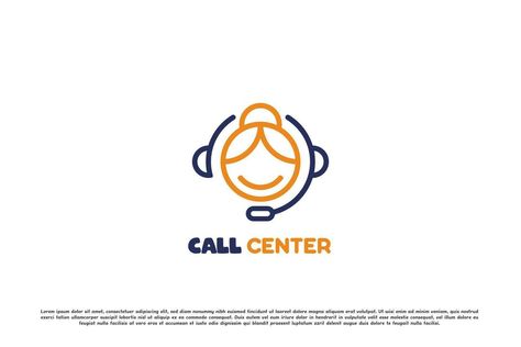 Female call center logo design illustration. Flat silhouette human woman head face wearing headphones mic headset earphone communication chat help report. Modern simple minimalist masculine icon. Call Center Logo, Headphones Logo, Center Logo Design, Logo Design Illustration, Wearing Headphones, Wearing Headphone, Center Logo, Illustration Flat, Simple Face