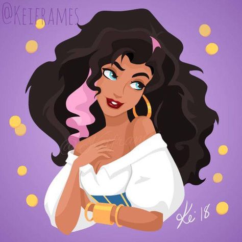 Disney Esmeralda, Esmeralda Disney, Disney 90s, Animation Disney, Lilo Et Stitch, Disney Artwork, Walt Disney Animation, Pinturas Disney, Princess Art