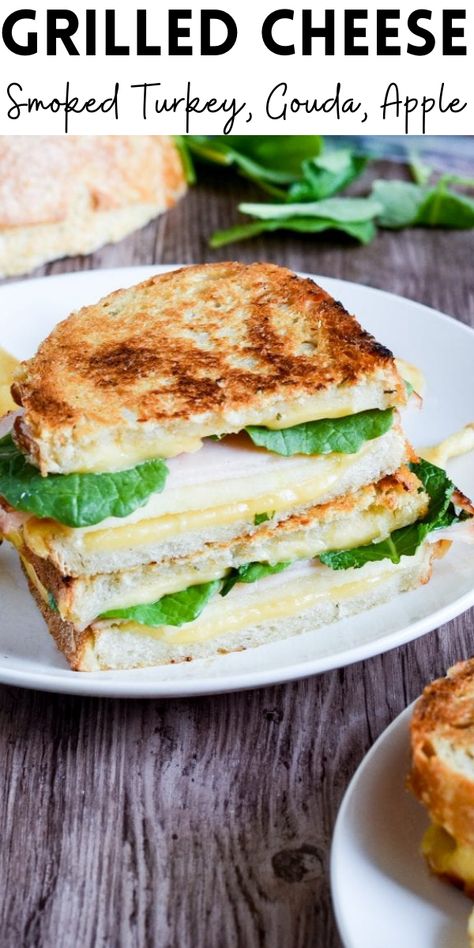 Turkey Gouda Apple Sandwich, Turkey Gouda Sandwich, Turkey Grilled Cheese Sandwich, Gouda Sandwich, Turkey Cheese Sandwich, Apple Grilled Cheese, Smoked Turkey Sandwich, Sandwich Wraps Recipes, Apple Sandwich