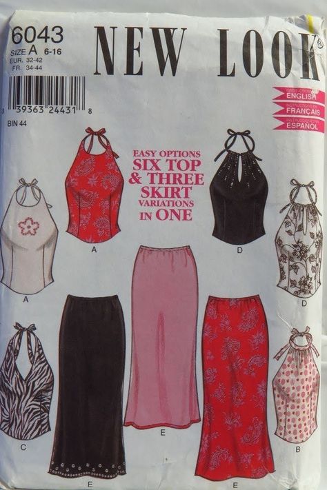 New Look Patterns, 일본 패션, 2000s Fashion Outfits, Diy Sewing Clothes, Fashion Catalogue, Halter Tops, Moda Vintage, Look Vintage, 2000s Fashion