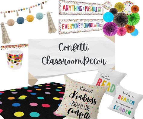 Classroom themes are so fun to play around with. I love the colors of the confetti themed classroom decor. #ad Confetti Themed Classroom, Confetti Classroom, Confetti Theme, Themed Classroom Decor, Endless Opportunities, Theme Classroom, Themed Classroom, Classroom Theme, Themed Decor