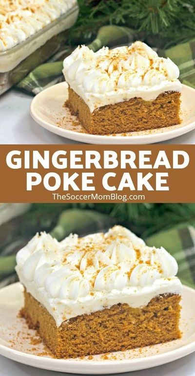 Moist Gingerbread, Gingerbread Dessert, Dinner 2023, Perfect Christmas Dessert, Easy Gingerbread, Cheesecake Oreo, Poke Cake Recipes, Spice Cake Mix, Poke Cakes