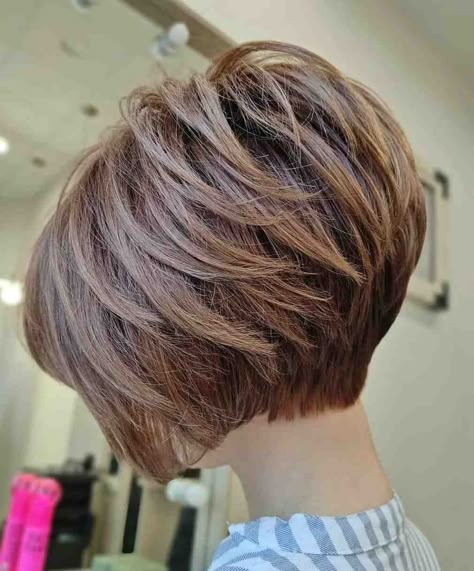 14 Short Bob Haircuts for Fine Hair That Are Impossibly Cool Very Short Angled Bob, Wedged Bob Haircut, Stacked Hair Cut, Inverted Bob Hairstyles Short Stacked, Graduated Bob Haircuts Short, Short Angled Bob Haircut Stacked, Stacked Short Bob, Stacked Inverted Bob Haircuts, Layered Inverted Bob