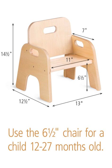 These durable, tiny wooden chairs support a toddler's need for independence. Mobile infants or toddlers can climb in and out by themselves, and even push or carry these sturdy chairs. Tap through for details. Simple Wooden Chair Design, Toddler Chair Diy, Baby Chairs Diy, Wooden Kids Furniture, Diy Kids Chair, Wooden Chair Plans, Minimalist Kids Room, Modern Dollhouse Furniture, Making Wooden Toys