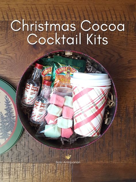 Alcohol Gift Basket Christmas, Cocktail In A Box Gift, Diy Drink Kits Gift Ideas, Vodka Christmas Gifts, Christmas Gift Ideas With Alcohol, Beverage Gift Ideas, Alcohol Kits Gift Ideas, Booze Christmas Gift Ideas, Cocktail Kit Gift Diy Christmas