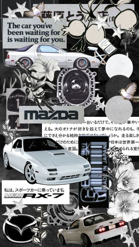 #rx7 #cars #white #japan #whiteaesthetic #aesthetic #wallpaper Cars Jdm, Images Hello Kitty, Mobil Drift, Jdm Wallpaper, Mazda Rx 7, Best Jdm Cars, Vintage Poster Design, Street Racing Cars, Car Mods