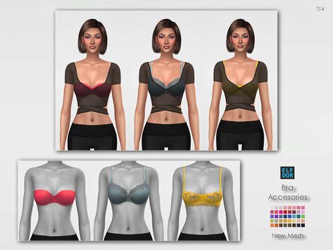 Bra Accessories - ELFDOR Bra Accessory, Sims 4 Download, Sims 4 Gameplay, New Mods, Sims 4 Mm, The Sims 4 Download, Sims 4 Mods Clothes, Sims 4 Cc Finds, For Your Love