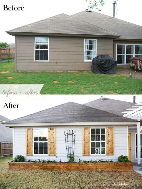 20 Easy and Cheap DIY Ways to Enhance The Curb Appeal Diy Curb Appeal, Architecture Renovation, Exterior Makeover, Casa Exterior, After Pictures, Before And After Pictures, Boho Home, Diy Home Improvement, Design Case