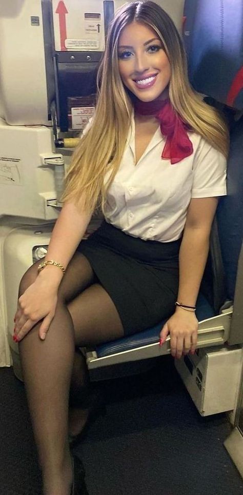 Delta Flight Attendant, Air Stewardess, Silky Legs, Jet Girl, Flight Girls, Stewardess Uniform, Flight Attendant Fashion, Flight Attendant Uniform, Feminine Skirt