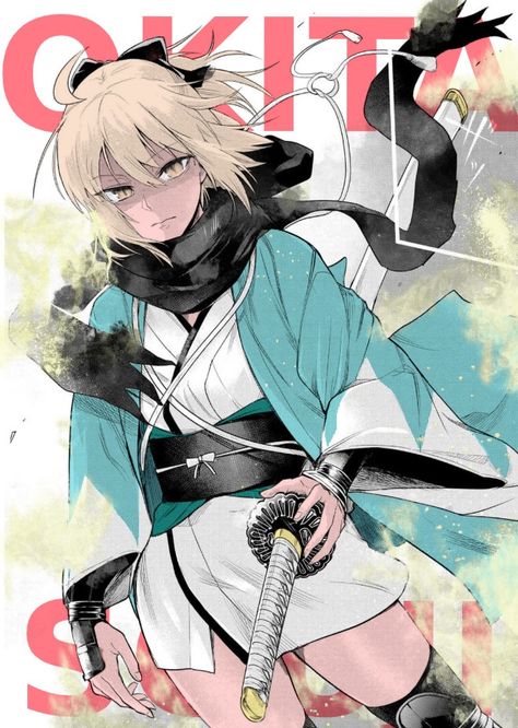 Fate Type Redline, Saber Fate Grand Order, Okita Souji, Fate Characters, Social Media Drawings, Fate Stay Night Anime, Samurai Art, Fate Anime Series, Fate Grand Order