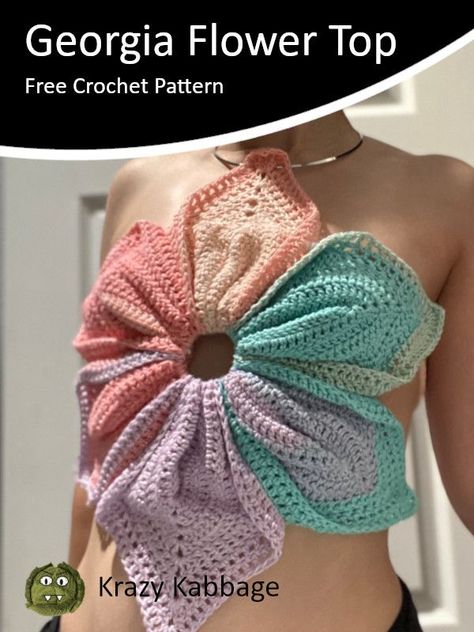 "10 Essential Crochet Stitches Every😍❤️👌 Crochet Flower Top Pattern, Flower Top Crochet, Georgia Flower, Flower Crochet Top, Crochet Flower Top, Crocheted Clothing, Blankets Crochet, Advanced Sewing, Crochet Wearables