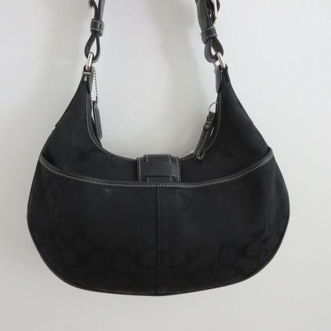 ♠️ Y2k Coach black hamptons hobo bag ♠️ ⋆ $125 ⋆ Free US shipping ⋆ like new condition ⋆ 11" x 12" ⋆ Comment "sold" or dm me to purchase ⋆ Charms included #vintagecoach #fall #pinterest #fallaesthetic #fallinspo Fall Pinterest, Fall Inspo, Vintage Coach, Vintage Bags, Hobo Bag, Dm Me, The Hamptons, Charms, Like New