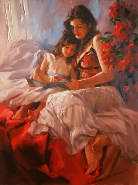 Richard S Johnson, Richard Johnson, Contemporary Expressionism, L'art Du Portrait, Mother Art, Classical Art, Story Book, Before Bed, Woman Painting