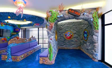 Play Room Kids, Custom Bench Seating, Grandkids Room, Mall Decor, Epoxy Flooring, Custom Wall Murals, Liminal Spaces, Waiting Area, Cool Office