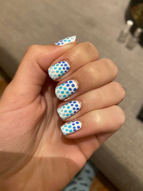 Base Nails, Blue Ombre, Polka Dot, Polka Dots, Dots, Nail Art, Nails, Blue, Art