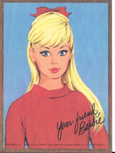 1960s Barbie Illustration, Barbie Sketch, Adpi Graphics, Barbie Illustration, Hey Barbie, Mermaid Motel, Barbie Painting, 1960s Barbie, Barbie Classic