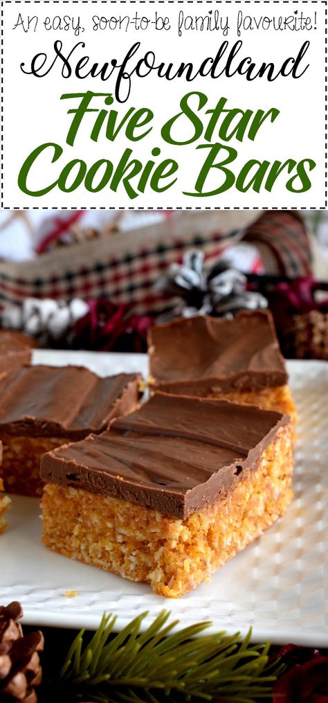 Nfld Recipes Newfoundland, Rock Recipes Newfoundland, Canadian Foods, Desert Bars, Newfoundland Recipes, Chocolate Hazelnut Cookies, Dessert Squares, Rock Recipes, Cookies Bars