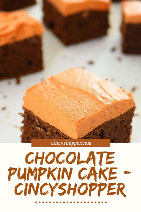 image Recipe: Add this Chocolate Pumpkin Cake with Pumpkin Butter Cream Frosting to your fall baking list. We combine pumpkin puree and pumpkin pie spice with a devils food cake mix to create an easy fall and Devils Food Cake Mix, Chocolate Pumpkin Cake, Baking List, Butter Cream Frosting, Devils Food Cake Mix Recipe, Chocolate Pumpkin, Devils Food Cake, Devils Food, Pumpkin Butter