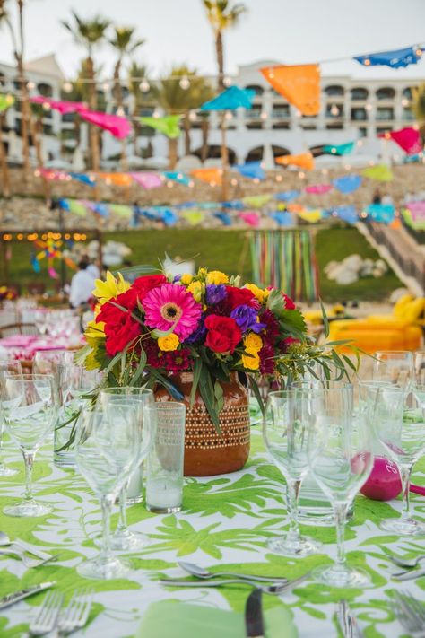 Mexican Themed Rehearsal Dinner, Mexican Rehearsal Dinner, 40th Fiesta, Mexican Centerpiece, Loteria Party, Themed Rehearsal Dinner, Rehearsal Dinner Ideas, Western Barbie, Mexican Theme Party Decorations