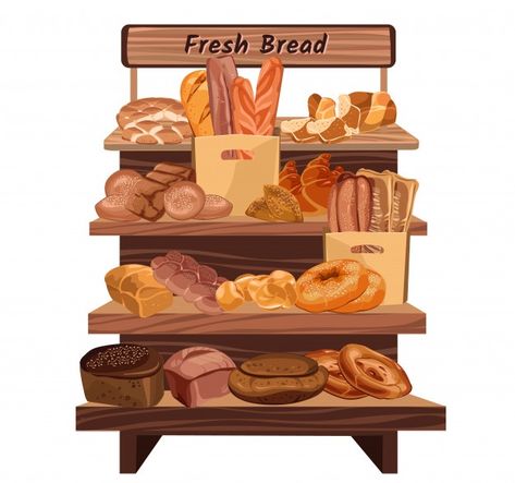 Bread Icon, Vintage Bakery, Bread Shop, 귀여운 음식 그림, Bakery Menu, Sweet Buns, Best Bakery, Bakery Design, Shop Illustration