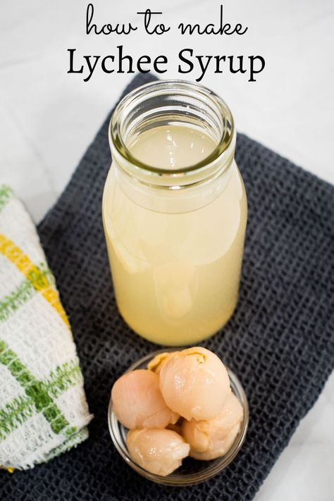 Lychee Syrup Recipe, Boba Syrup Recipe, Litchi Recipes, Lychee Dessert, Lychee Drink, Lychee Syrup, Lychee Soda, Homemade Syrups, Vibe Party