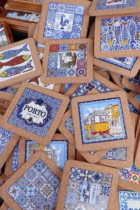 Portugal Culture Aesthetic, Portugal Souvenirs, Porto Portugal Aesthetic, Porto Aesthetic, Portugal Culture, Diy Cement Candle Holders, South Portugal, Portugal Design, Spain Souvenirs