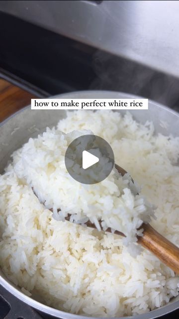 Cooking With Gi on Instagram: "How to make the perfect white rice 🍚  I used to struggle making white rice, sometimes it would be too mushy and other times it would be too hard. This recipe, gets me the best results every single time. I hope you try it and get perfect rice too!   Ingredients:  - 2 cups of jasmine rice  - 3 cups of water  - 1 tbsp of oil - 1/2 to 1 tbsp of salt (or more)  Measure two cups of rice and wash it with water until the water runs clear. In a pot add 3 cups of water, 1 tbsp of oil, and 1 tbsp of salt. Let the water get hot before adding your rice. Add the washed rice and cook on medium heat (5) until the rice is like 80% dry. You should see a lot of water at the bottom of the pot.   Once the water is almost gone, stir your rice and form a mountain at the center. Lo Steam Rice How To Make, How To Cook White Rice, How To Make White Rice, How To Make Rice, Making White Rice, Perfect White Rice, White Rice Recipes, Minute Rice, Perfect Rice