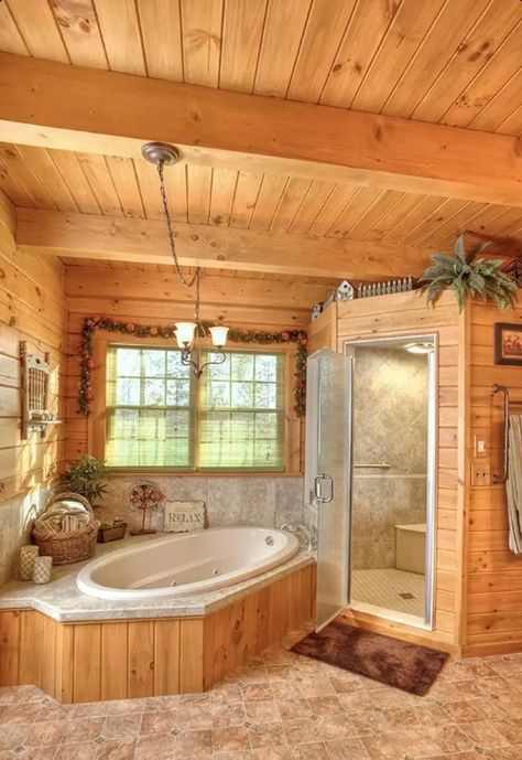 Log Home Bathrooms, Log Cabin Bathrooms, Log Home Bathroom, Log Cabin Bathroom, Log Home Interior, Log Cabin Interior, Log Home Interiors, Log Cabin Ideas, Cabin Bathrooms