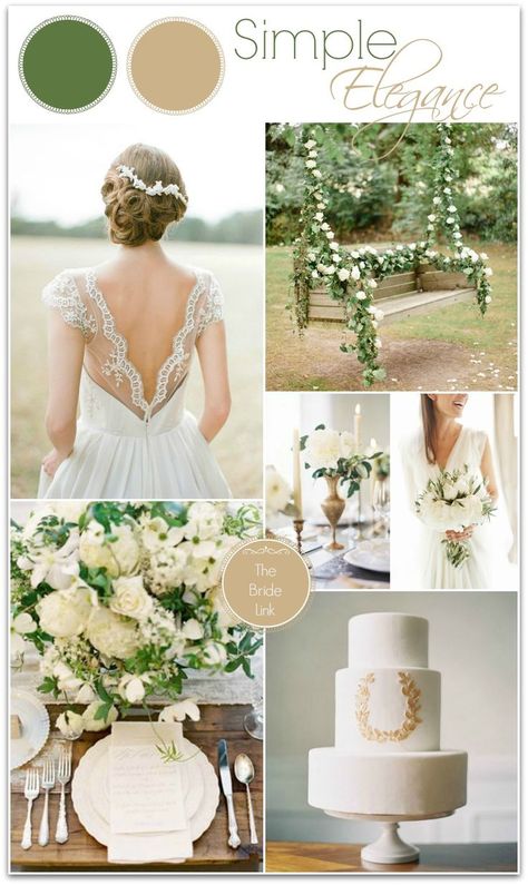 Olive green wedding color of the year Wedding Colors Green, Dream Wedding Theme, Swinging Bench, Spring Wedding Outfit, Olive Green Weddings, Wedding Color Scheme, Neutral Wedding Colors, Green Themed Wedding, Green Wedding Colors