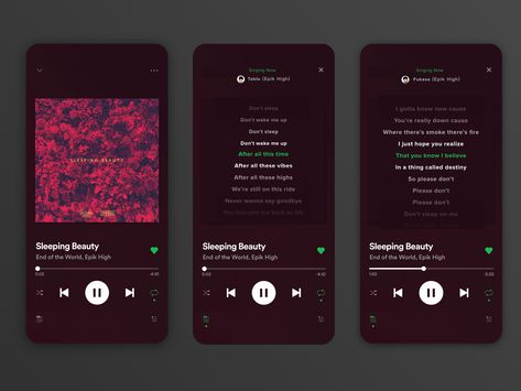 Music Streaming App -  Lyrics Feature by Hsuan Spotify Redesign, Playlist App, Music Player Design, Music App Design, Music Streaming App, Music Player App, Industrial Design Sketch, Beautiful Lyrics, App Template