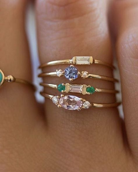 Different Rings, Bohemian Engagement Ring, Boho Rings Gold, Gold Color Combination, Ring Sets Boho, Ringe Gold, Party Rings, Gold Ring Sets, Zircon Ring