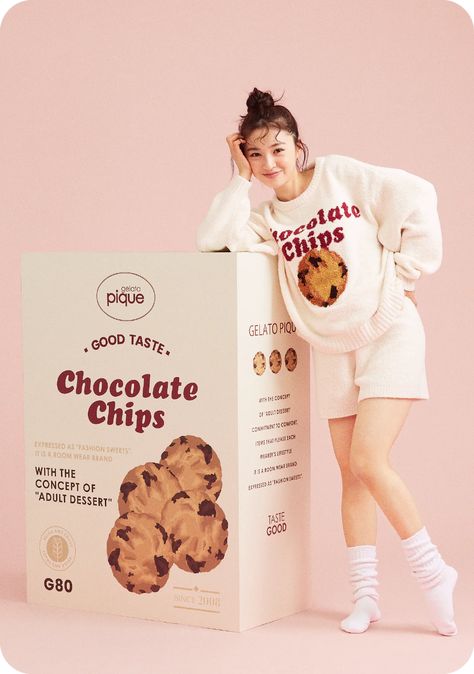 Gealto Pique Cookie & Ice Cream - gelato pique Cookie Ice Cream, Gelato Pique, Stylish Loungewear, Comfortable Loungewear, Pop Color, Delicious Cream, Ice Cream Cookies, Brand Concept, Silky Fabric