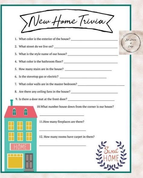 Housewarming Party Themes, New Home Party, Housewarming Party Games, Housewarming Games, Housewarming Party Decorations, Engagement Party Games, House Warming Party, House Gift Box, Party House