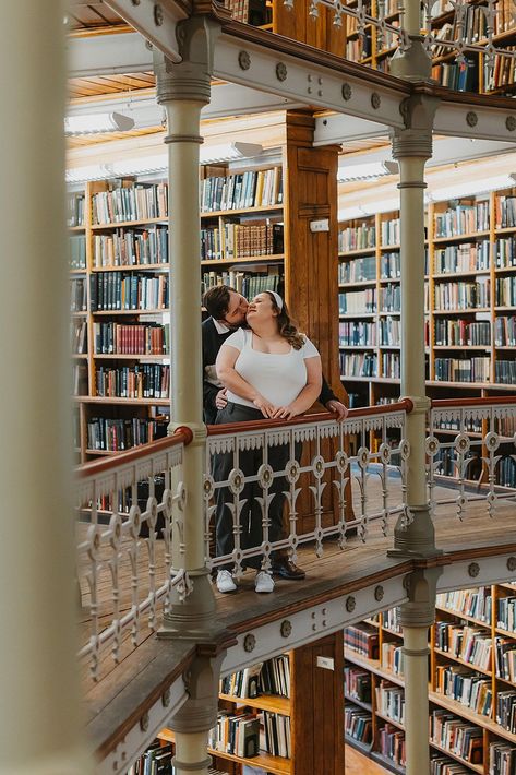 Moody Indoor Engagement Photos in Linderman Library | Philadelphia Wedding Photographer | We got some cozy library engagement pictures shots among the endless rows of books, capturing the couple's playful and romantic sides. Get inspired by moody engagement photos romantic, candid engagement photos, playful engagement photos and modern engagement backdrop. Book Katarina to capture your Philadelphia engagement photos or Philadelphia wedding at katarinacelinephotography.com! College Campus Engagement Photos, Board Game Engagement Photos, Library Engagement Pictures, Playful Engagement Photos, Library Engagement Photos, Philadelphia Engagement Photos, Moody Engagement Photos, Indoor Engagement Photos, Engagement Backdrop