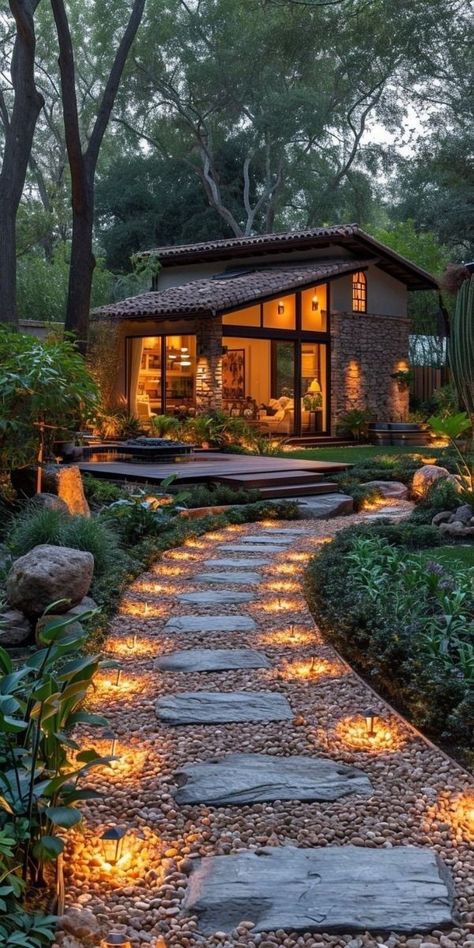 Fachada Industrial, Front Yard Lighting, Earth Ships, Garden Pathways, Patio String Lights, Vertical Planter, Horse Aesthetic, Have Inspiration, Outdoor Decor Backyard