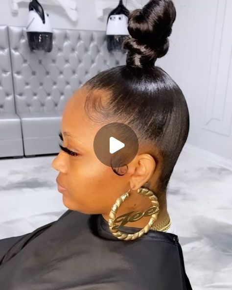 High Bun Ponytail With Weave, Top Knot Bun Black Women, High Bun Hairstyles For Black Women, High Bun Hairstyles, 2 Braids, Top Knot Bun, Weave Ponytail, Kid Styles, High Bun