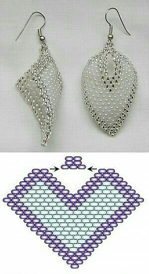 Seed Bead Jewelry Patterns, Beadwork Tutorial, Motifs Perler, Beaded Earrings Tutorials, Beaded Earrings Diy, Pola Kristik, Bead Embroidery Patterns, Bead Weaving Patterns, Beaded Jewelry Tutorials