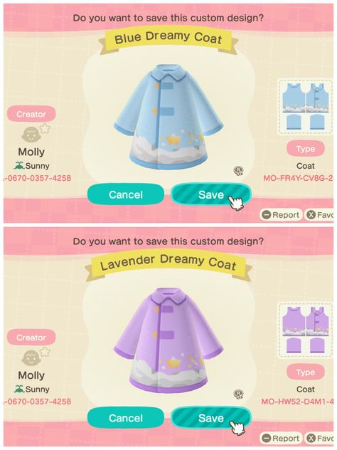 Animal Crossing Raincoat Design, Acnh Clothing Codes Summer, Acnh Raincoat Designs, Acnh Raincoat, Acnh Fashion, Acnh Outfits, Cute Raincoats, Ac Codes, Acnh Patterns