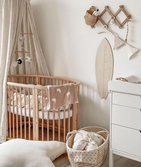 Stokke Sleepi Nursery, Woodland Theme Bedroom, Stokke Crib, Oval Crib, Kids Cot, Newborn Bed, Baby Cot Bedding, Nursery Room Design, Nursery Room Inspiration