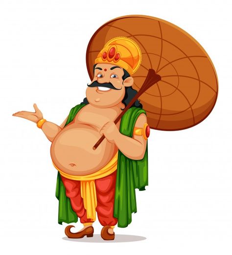 Happy onam festival in kerala. king maha... | Premium Vector #Freepik #vector #man #cartoon #celebration #india Onam Festival Cartoon, Maveli Onam Cartoon, Maveli Onam, Onam Fashion, Onam Festival Kerala, Happy Onam Images, Onam Images, Onam Greetings, Happy King