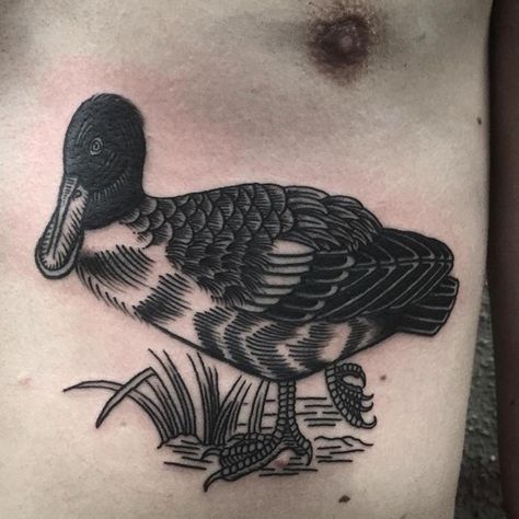 Muscovy Duck Tattoo, Traditional Duck Tattoo, Duck Tattoos, Anatomical Heart Tattoo, Tattoo Concepts, B Tattoo, Anatomical Heart, Neo Traditional, Tattoo Placement