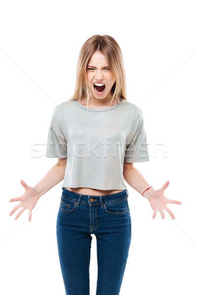 Portrait of a young angry woman standing and screaming stock photo (c) deandrobot (#8475484) | Stockfresh Stock Photos Reference, Thumbs Up Hand Reference, Thumbs Up Pose Reference, Thumbs Up Drawing Reference, Thumbs Up Reference, Thumbs Up Pose, Thumbs Up Drawing, Angry Woman, Photoshoot Moodboard