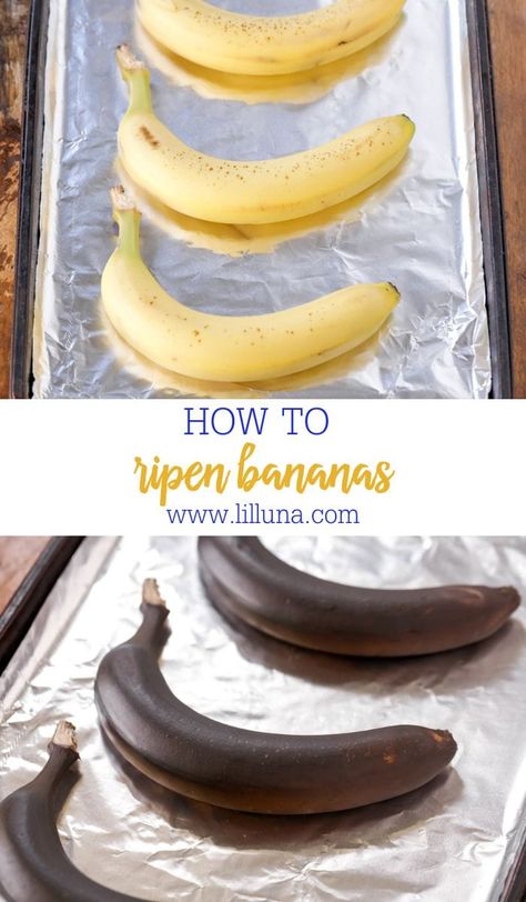 Learn how to ripen bananas quickly using a brown paper bag, the oven, or the microwave - for all of your favorite banana recipes! #ripenbananas #ripebananas #bananatips #bananarecipes #bananas Best Healthy Banana Bread Recipe, Unripe Banana, Ripe Banana Recipe, Banana Waffles, Banana Bread Recipe Healthy, Banana Oatmeal Cookies, Healthy Banana Bread, Make Banana Bread, Banana Nut Bread