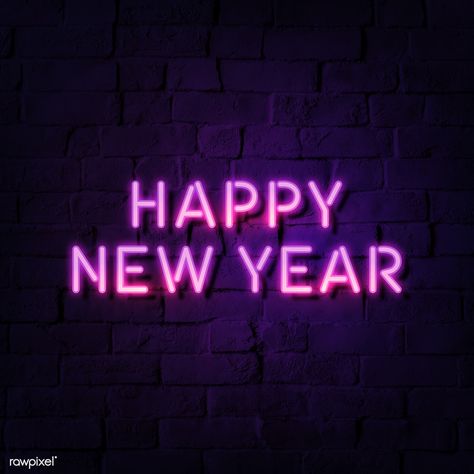 New Year New Beginning, New Year Countdown, Ads Template, Happy Birthday Design, Disney Art Drawings, New Years Background, Image Ideas, Neon Design, Neon Wallpaper