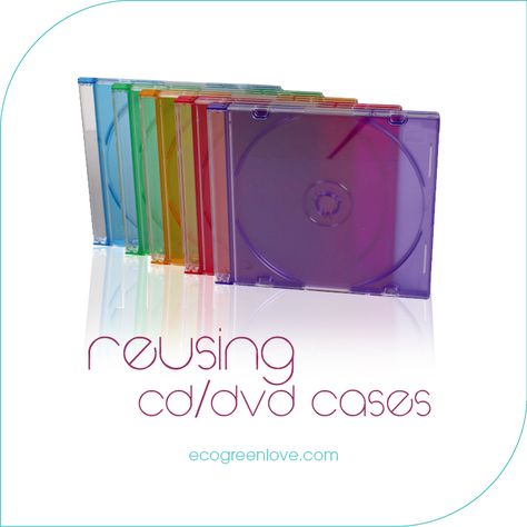 Reusing CD/DVD cases and spindles | ecogreenlove Cd Case Crafts, Dvd Case Crafts, Cd Recycle, Diy Makeup Palette, Cd Crafts Diy, Upcycle Crafts, Dvd Cases, Cd Jewel Case, Recycling Projects