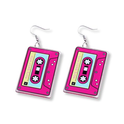 PRICES MAY VARY. ♥ 𝐂𝐚𝐬𝐬𝐞𝐭𝐭𝐞 𝐓𝐚𝐩𝐞 𝐄𝐚𝐫𝐫𝐢𝐧𝐠𝐬: Experience the stunning charm of these cassette tape earrings! Designed in a size suitable for most people, these earrings are sure to make a statement. ♥ 𝐂𝐨𝐥𝐨𝐫𝐟𝐮𝐥 𝐑𝐞𝐬𝐢𝐧 𝐀𝐜𝐫𝐲𝐥𝐢𝐜 𝐄𝐚𝐫𝐫𝐢𝐧𝐠𝐬: Add a pop of color and uniqueness to your look with these resin acrylic earrings shaped like cassette tapes. Stand out from the crowd with these eye-catching accessories. ♥ 𝐓𝐫𝐚𝐝𝐢𝐭𝐢𝐨𝐧𝐚𝐥 𝐃𝐞𝐬𝐢𝐠𝐧, 𝐌𝐨𝐝𝐞𝐫? 80s 90s Outfits, 90s Outfits, Resin Acrylic, Funky Earrings, Women Birthday, Holiday Jewelry, Cassette Tape, Birthday Woman, Acrylic Earrings