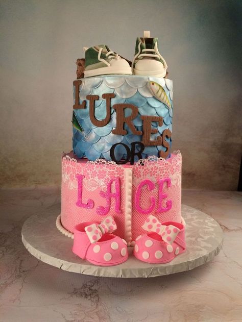 gender reveal ideas hunting and fishing | gender reveal themes country gender reveal baby reveal cakes ice ice ... Country Gender Reveal, Fishing Gender Reveal, Baby Reveal Cakes, Gender Reveal Themes, Gender Reveal Ideas, Baby Reveal Party, Gender Party, Baby Gender Reveal Party, Gender Reveal Cake