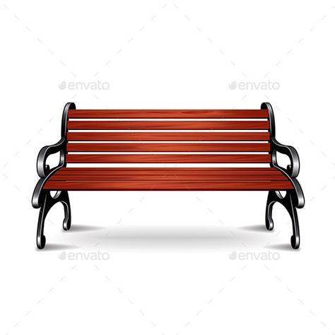 Bench Illustration, Bench Drawing, Red Bench, Wooden Bench, Bench Press, White Photo, Brochure Design, Park Bench, Retro Poster